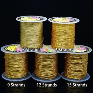 Golden metallic thread spools 3-15 strands for DIY jewelry braiding