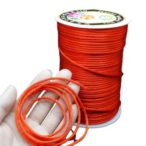 Fil de bijoux tressé rouge vif pour bracelets DIY et cordon de nœud chinois en bobine