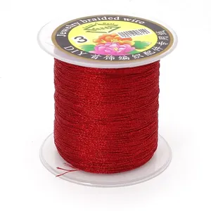 High quality red 3-strand braided jewelry wire rope for DIY crafts and jewelry making.