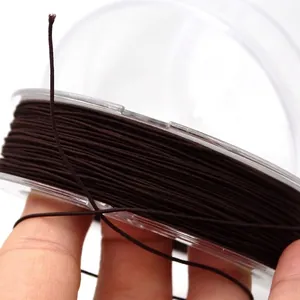 Professional 0.45mm brown elastic stretch cord for DIY jewelry making and beading.