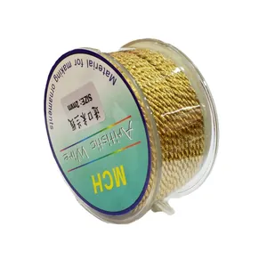 Gold 2mm metallic Milan cord spool for DIY jewelry weaving, braiding, and gift wrapping