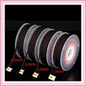 Assorted dark brown Milanese cord reels in 1.5mm to 4mm sizes for DIY necklace making