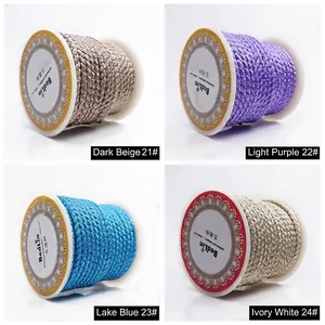 2.5mm dragon grain cord for DIY jewelry in four colors: beige, purple, blue, ivory white.