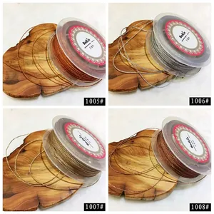 Four color varieties of 1mm metallic jewelry cord spools for DIY tassels and braiding