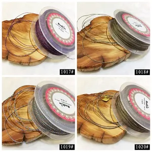 Four different color options of 1mm metallic braided thread for DIY jewelry making crafts