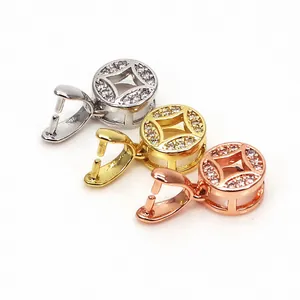 Set of 3 jewelry pendant bails in gold silver and rose gold finishes