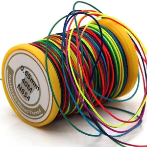 0,65 mm mehrfarbiger südamerikanischer gewachster Faden für DIY-Schmuck, 40 Meter Spule