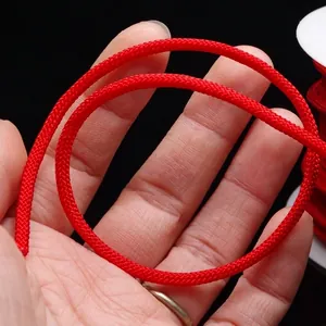 Durable red 3mm braided cord for DIY jewelry, necklace and bracelet rope crafting