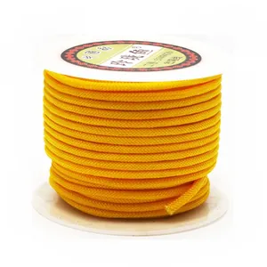 3mm 4.0mm yellow braided cord roll for DIY jewelry necklaces and bracelets on white spool
