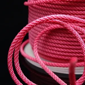 High quality pink fine woven braided corn rope cord for DIY jewelry and handicraft making