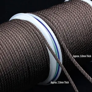 Professional close-up of brown 2mm and 3mm woven corn rope for DIY jewelry making