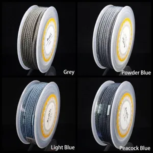 Detailansicht mehrfarbiger 2,0 mm Mailänder Kordeln mit Goldfaden für DIY-Schmuck.