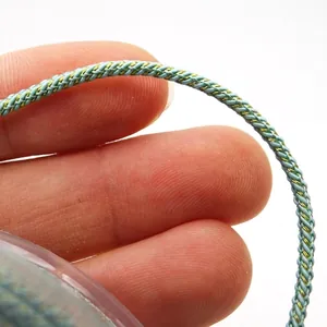 2.0mm light blue Milan cord with gold thread for DIY jewelry making