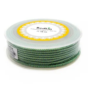 Premium 2.0mm teal Milan cord with gold thread for DIY jewelry making projects