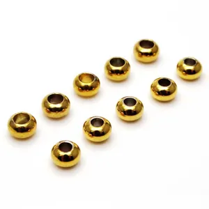 Set van 24K vergulde 6 mm platte abacus tussenkralen voor het maken van DIY sieraden
