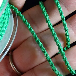 Corda intrecciata verde da 2,5 mm a quattro capi per gioielli fatti a mano DIY
