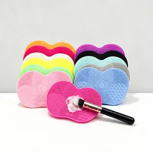 Tapete De Limpieza Para Brochas De Maquillaje De Silicona Con Ventosa Limpiador De Brochas Portátil Multi-Textura