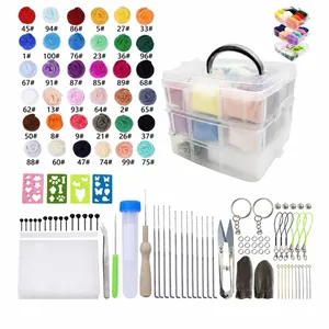 Kit iniziale completo per infusione ad ago fai-da-te con 36 colori di lana e strumenti