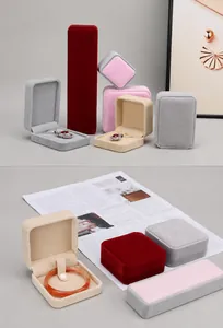 Detailed view of premium velvet jewelry gift boxes for rings, necklaces, and bracelets