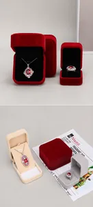 Elegant velvet jewelry boxes for necklaces and rings in multiple colors and sizes