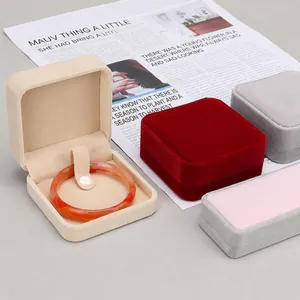 Premium rounded velvet jewelry boxes for rings necklaces and bracelets in various colors