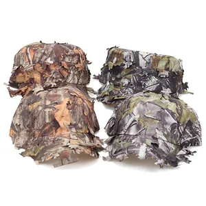 Set of four professional 3D leaf camo tactical baseball caps for jungle camouflage