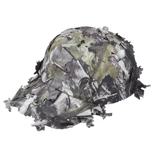 3D leafy camouflage baseball cap for outdoor hunting and woodland tactical training.
