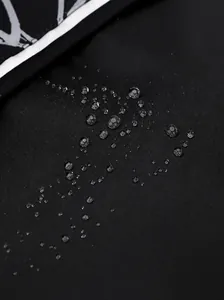 Detail of high-quality waterproof black nylon backpack for men with large capacity