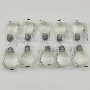 Set of 10 luminous light-bulb shaped squeeze toys individually wrapped for stress relief
