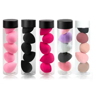 Bunte Make-up Schwämme Tropfenform Für Flüssige Foundation Creme Puder Nass Trocken Dual Use Mit Aufbewahrungsröhre