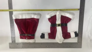 Medidas detalladas de las fundas de terciopelo rojo para botellas de vino de Navidad