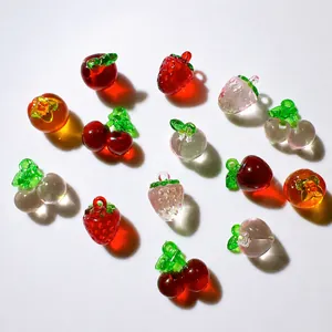 Assorted high-transparency acrylic fruit pendants for DIY crafts and hair accessories