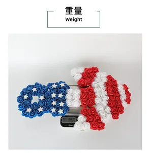 Weight demonstration of USA Independence Day red white blue PU rose arrow decoration