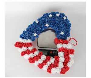 USA Independence Day PU rose heart wreath weighing 82.5g on a digital scale.