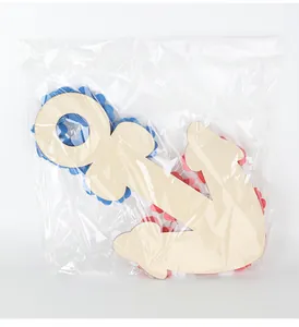 DIY USA Independence Day door hanging kit with a wooden anchor and colorful foam roses