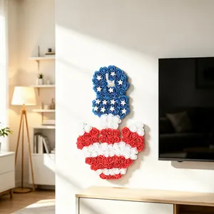 USA Independence Day PU rose anchor wall hanging decoration with patriotic stars and stripes