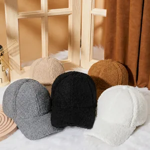 Cozy winter lamb wool baseball caps in various colors for outdoor warmth and style