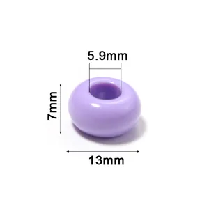Dimensioni dettagliate della perla acrilica viola da 13 mm per gioielli fai-da-te