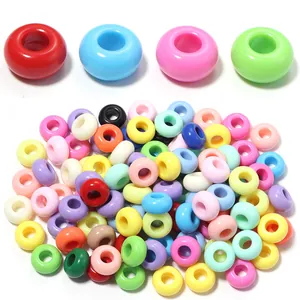 Perline in Acrilico con Motivo Tennis Verde Fluorescente 11mm Foro Grande Perline Sciolte Rotonde per Creazione Gioielli Braccialetti Collane DIY