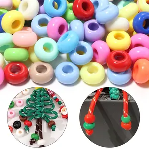 Perline acriliche colorate da 13mm con foro grande per gioielli DIY e progetti creativi