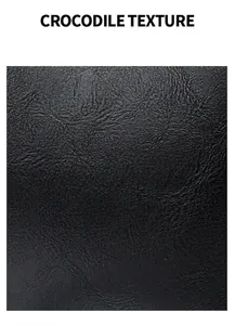 Primo piano della texture a coccodrillo nera della borsa a secchiello moda