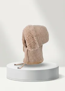 Detaillierte Größentabelle für Damen Winter Fleece-Stricksturmhaube mit Nackenwärmer