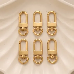 Set of 6 premium gold heart-swivel lobster clasps for DIY jewelry and bag hardware