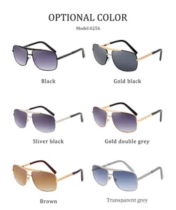 Professional multi-color selection chart for men's vintage square sunglasses model 0256