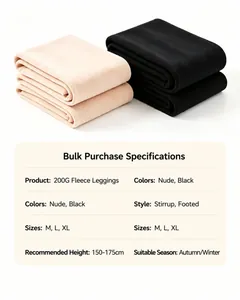 Détail des legging taille haute doublés en polaire pliés en couleurs chair et noir.