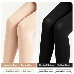 Leggings taille haute doublés polaire en chair et noir pour chaleur hivernale et effet