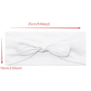 Dimensiones detalladas y escala de la diadema de yoga blanca de algodón elástico para mujer