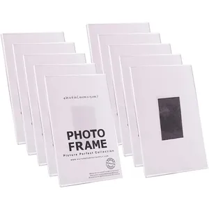 Set of 10 clear acrylic magnetic photo frames for 4x6 inch refrigerator photos