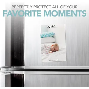 Clear acrylic magnetic photo frame for refrigerator displaying a 4x6 inch picture