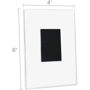 Transparent acrylic magnetic photo frame for refrigerator, size 4x6 inches